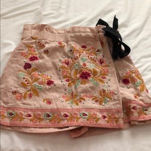 zara embellished skort